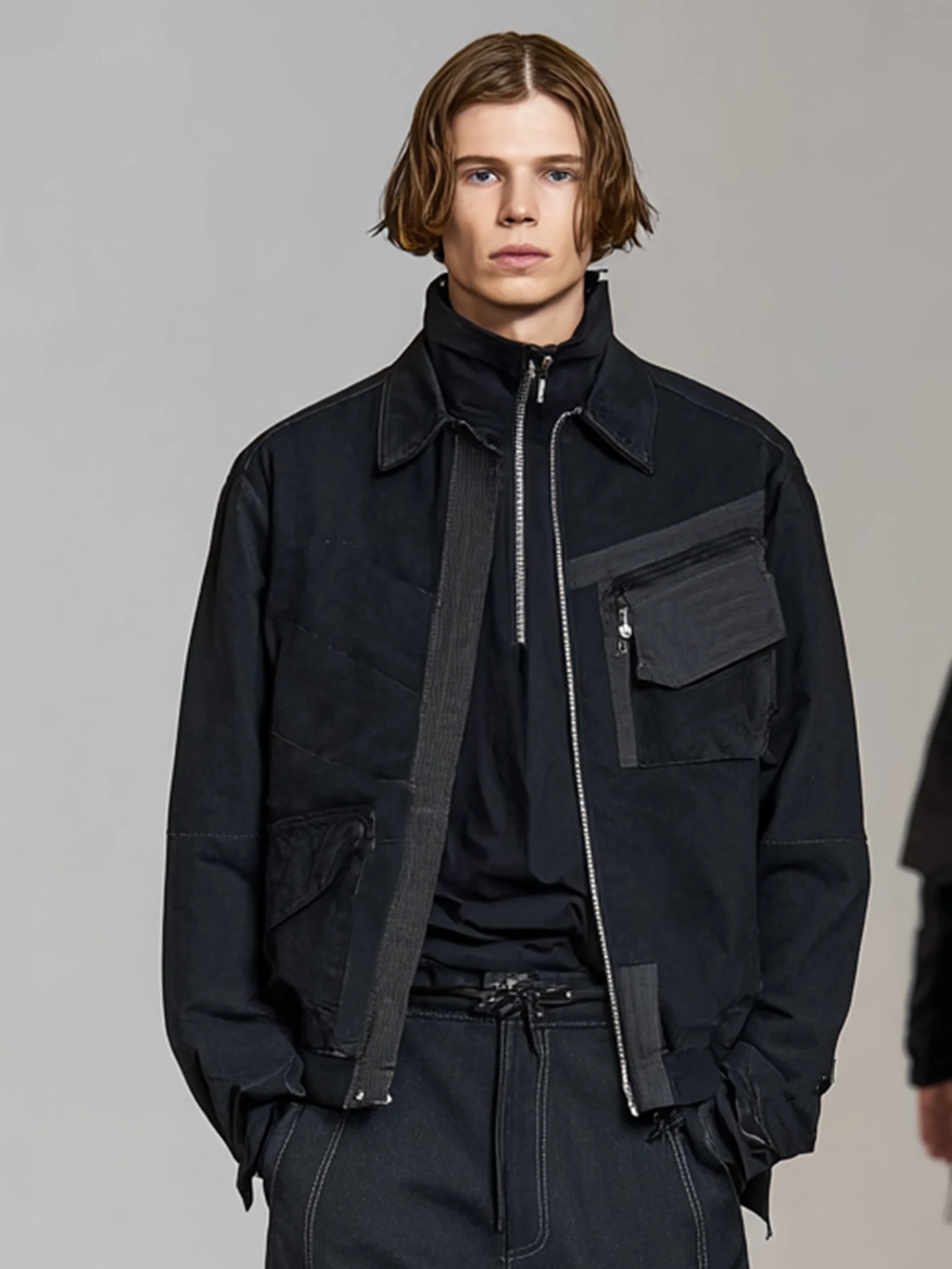 Men's Urban Street Style Jacket Waterproof and Tear-Resistant Workwear Jacket