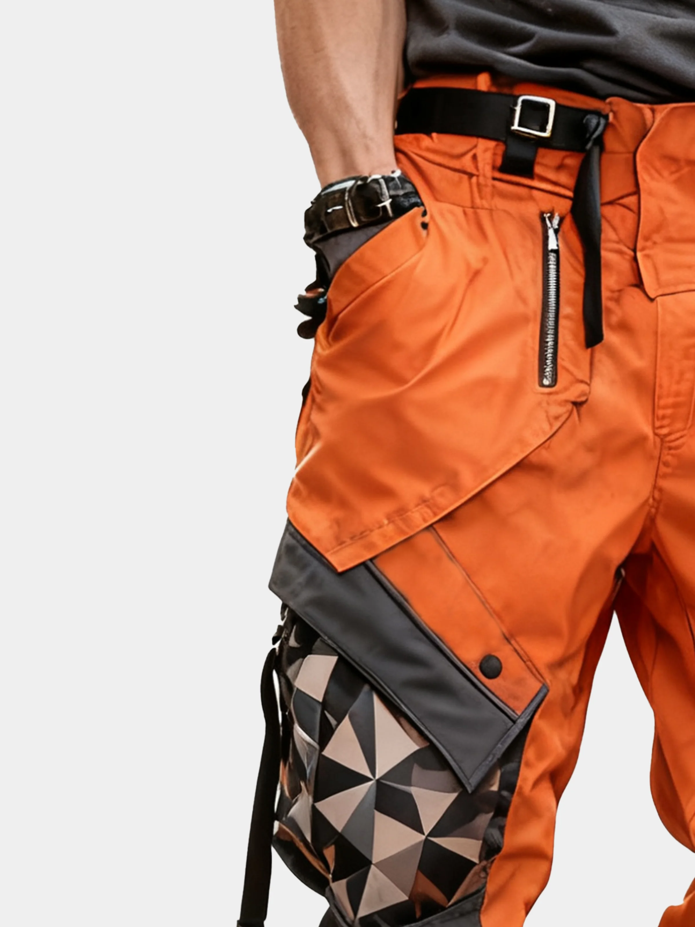 Men's Water Resistant Cargo Pants Ripstop Multi-Pocket Street Tactical Pants Work Hiking Pants