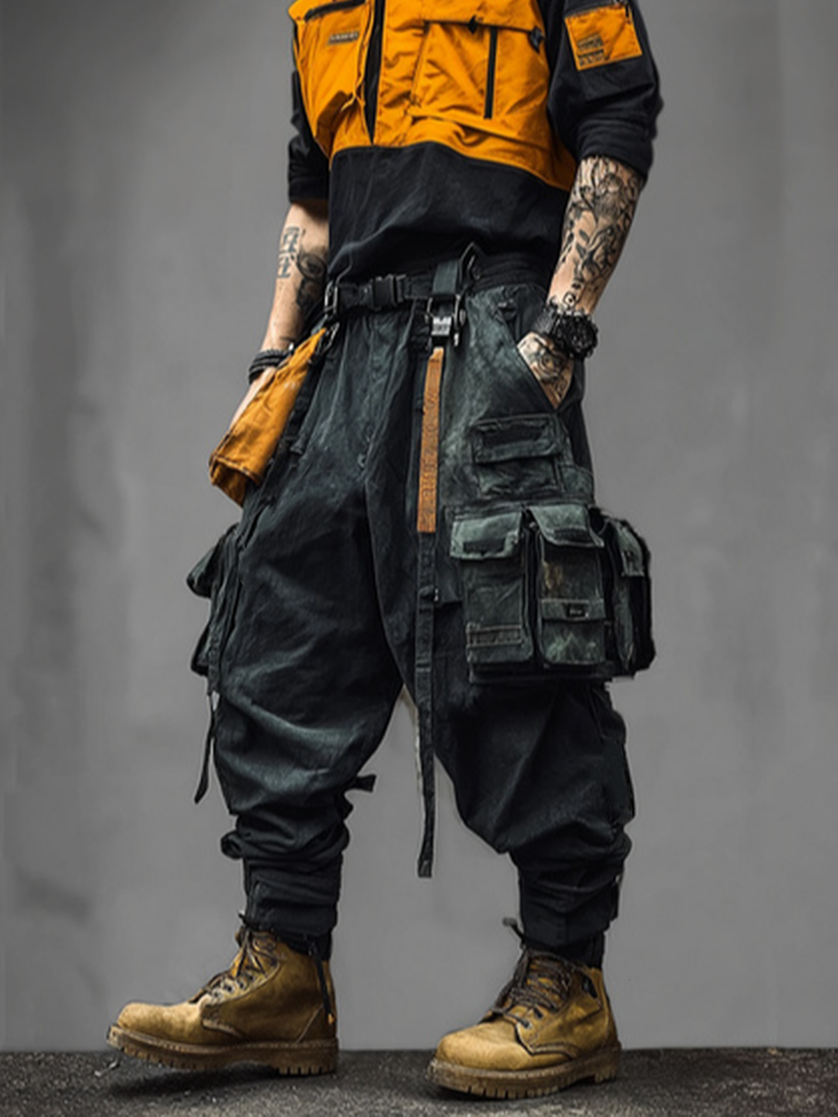 Tactical Pants Waterproof Ripstop Work Pants Work Hiking Loose Work Clothes With Flap Pockets