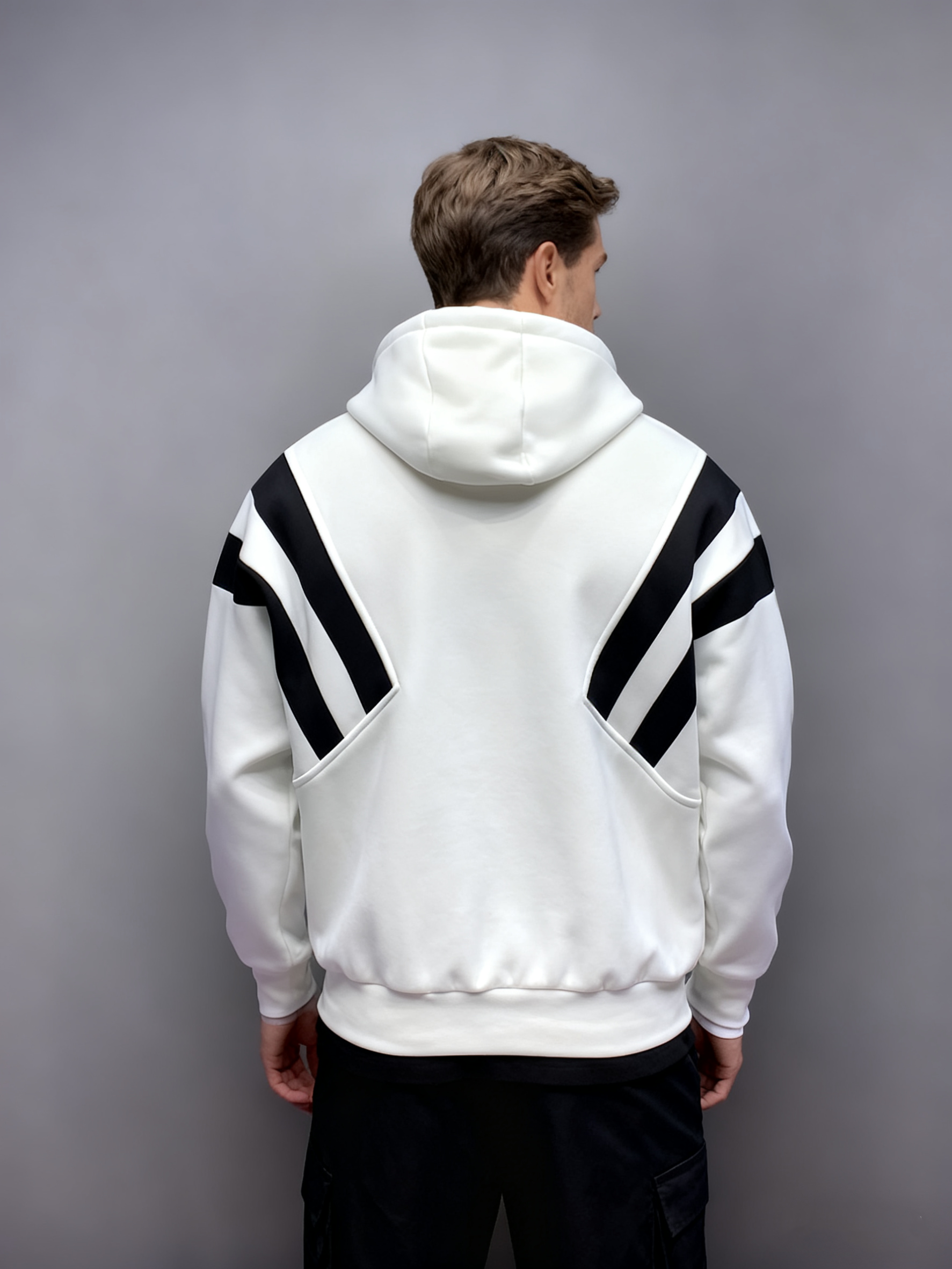 Streetwear Tactical Color-block Utility Half Zip Hoodie Sweatshirt