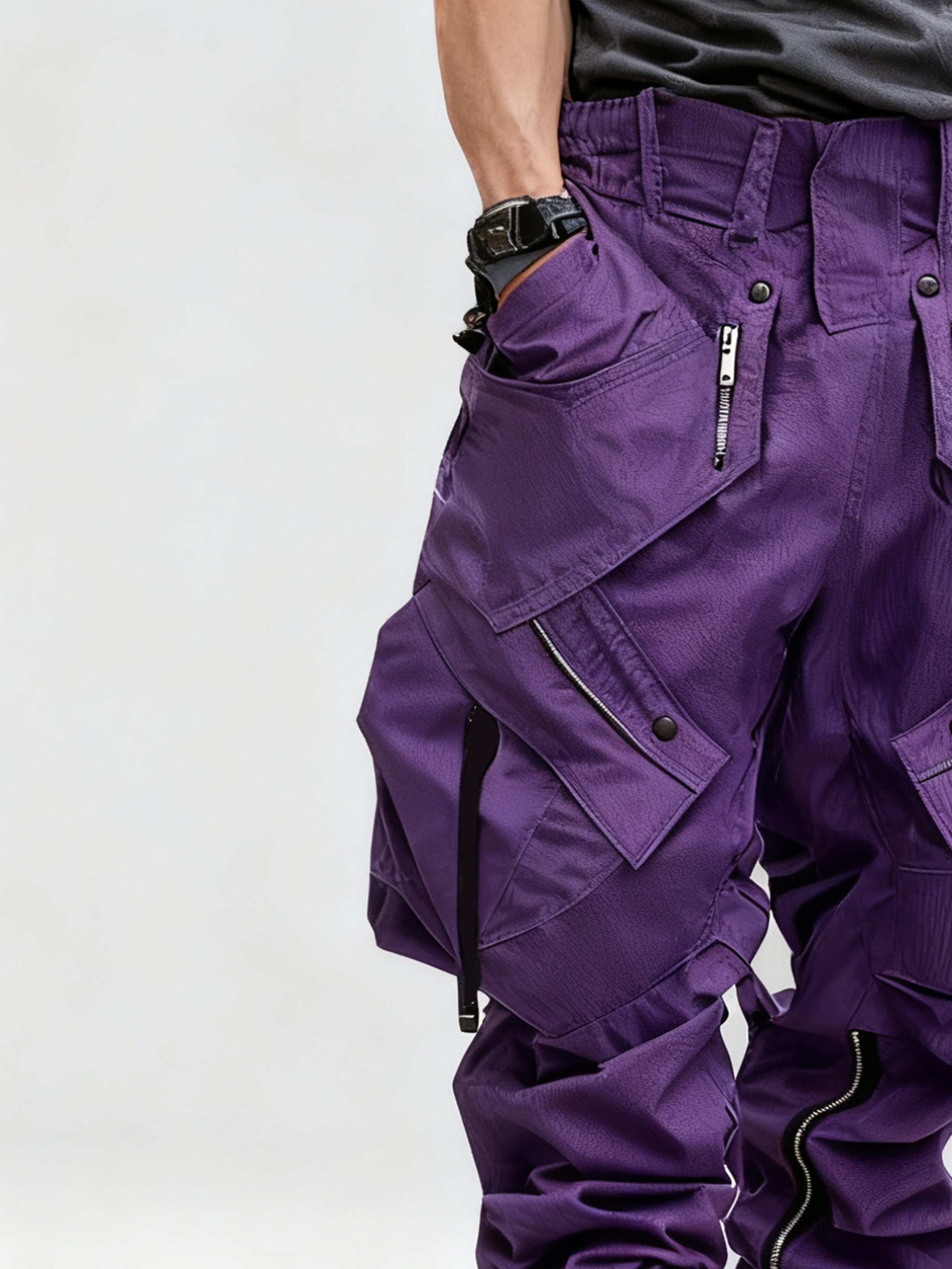 Men's Water Resistant Cargo Pants Ripstop Multi-Pocket Street Tactical Pants Work Hiking Pants