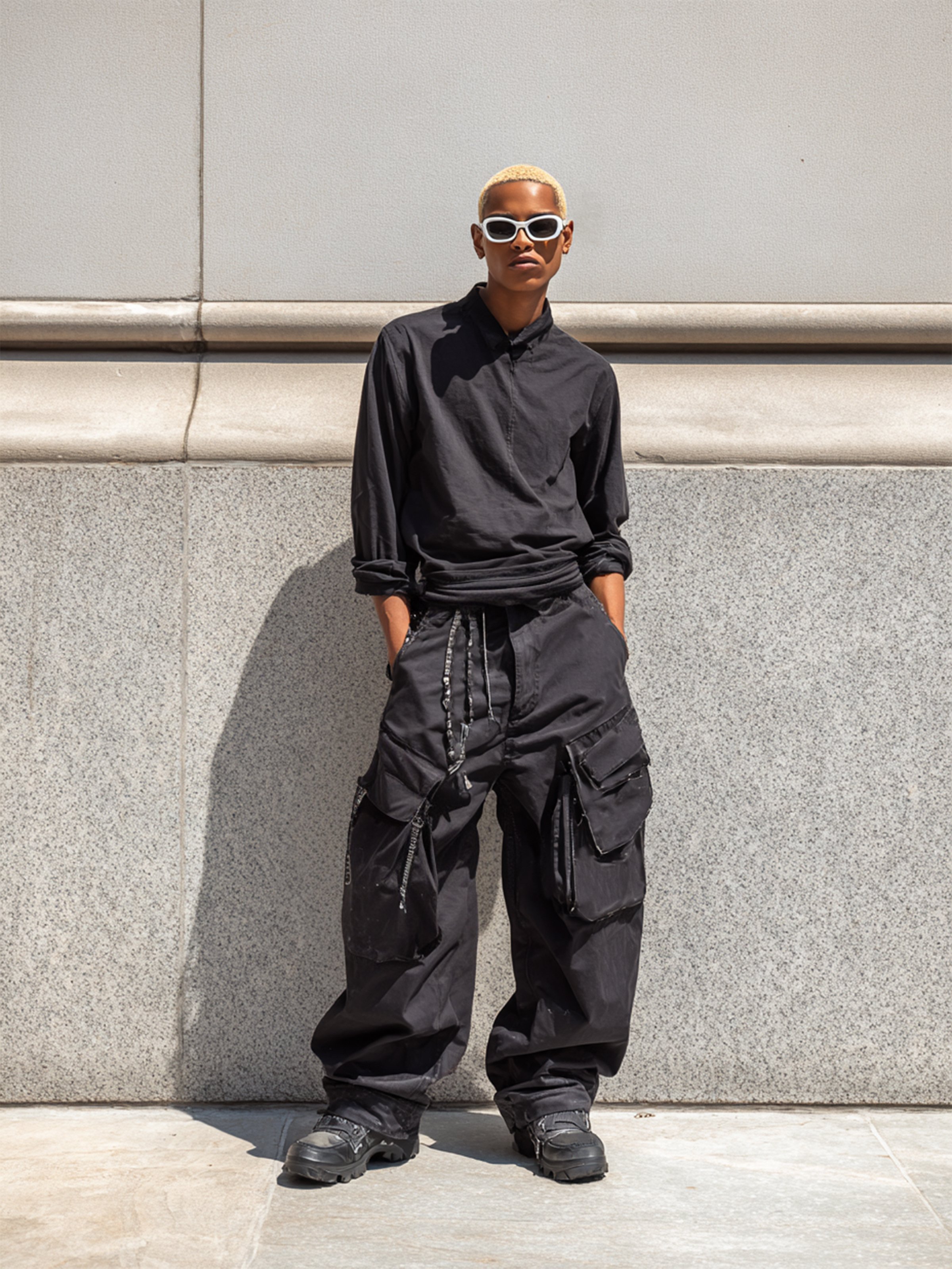 Distressed Multi-Pocket Water Resistant Ripstop Anti-static Cargo Pants Work Hiking Pants