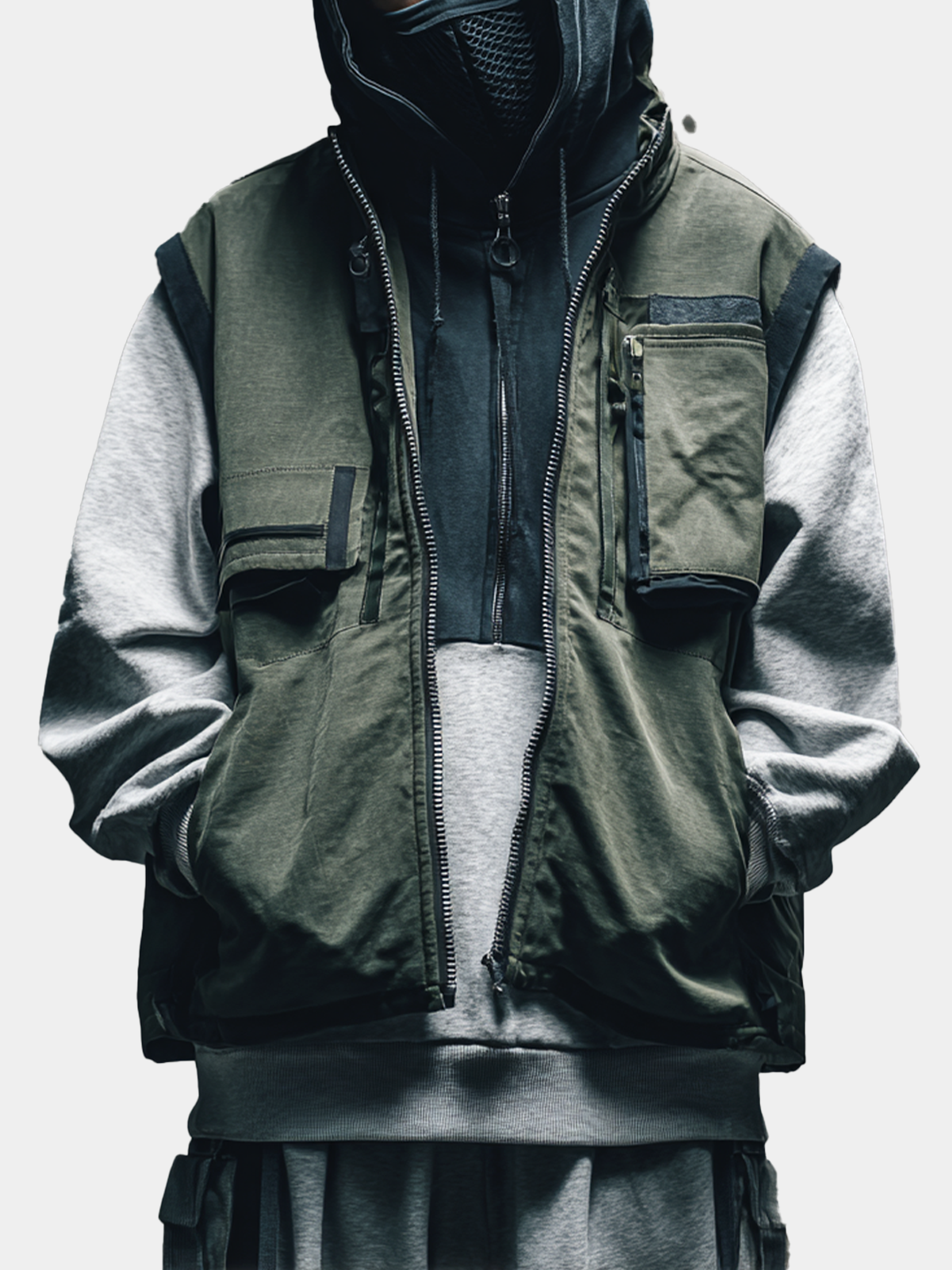 Street Style Windproof Workwear Vest For Hiking Sports And Everyday Wear.