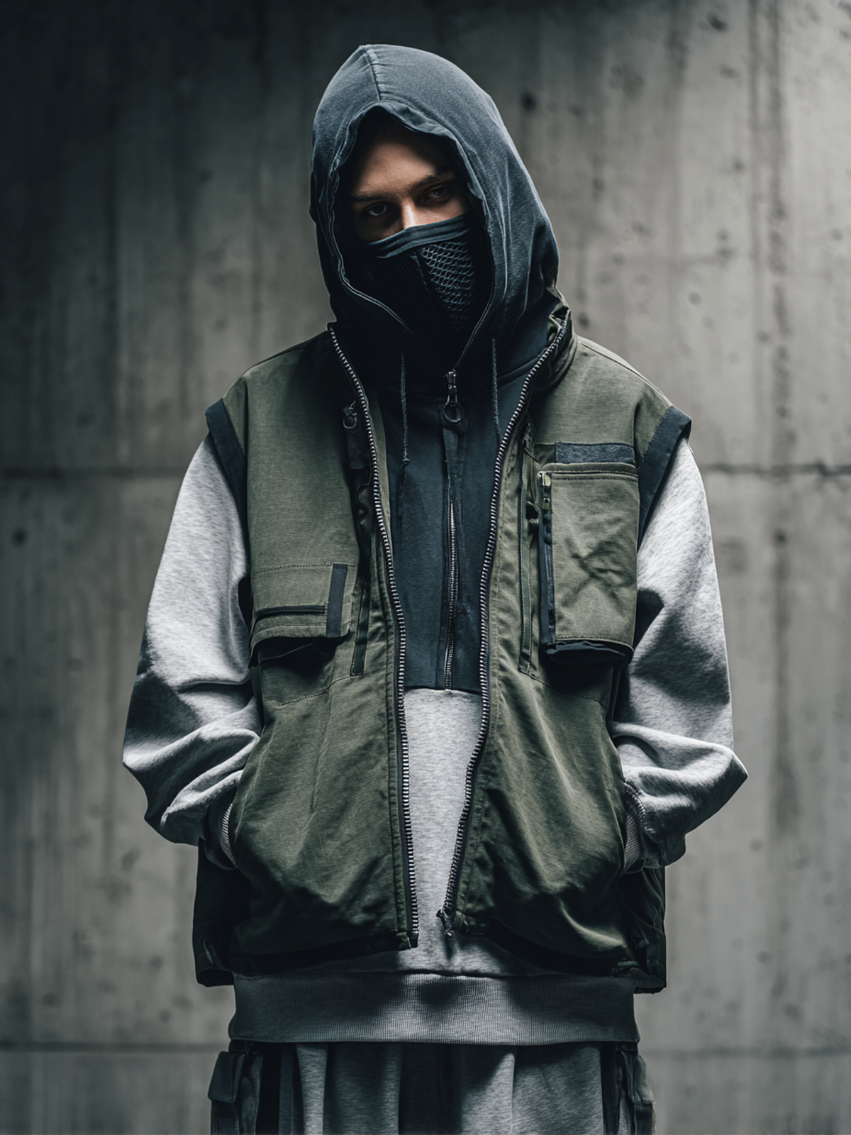 Street Style Windproof Workwear Vest For Hiking Sports And Everyday Wear.