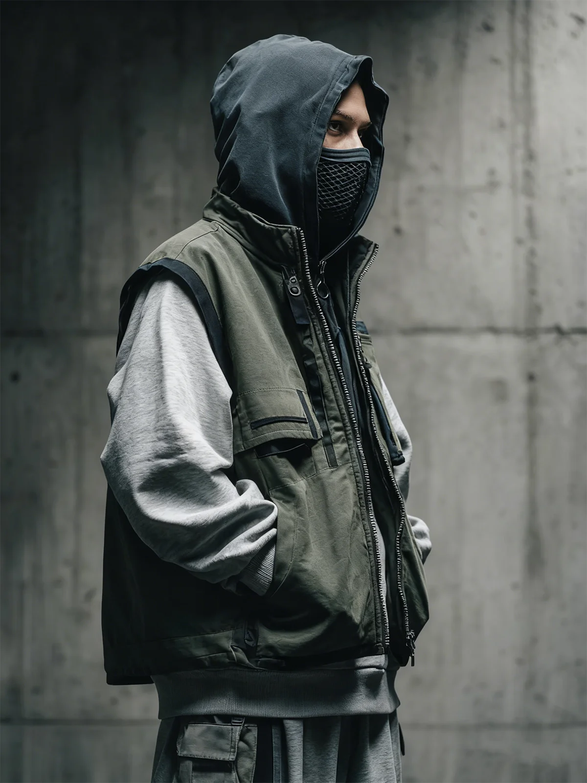 Street Style Windproof Workwear Vest For Hiking Sports And Everyday Wear.