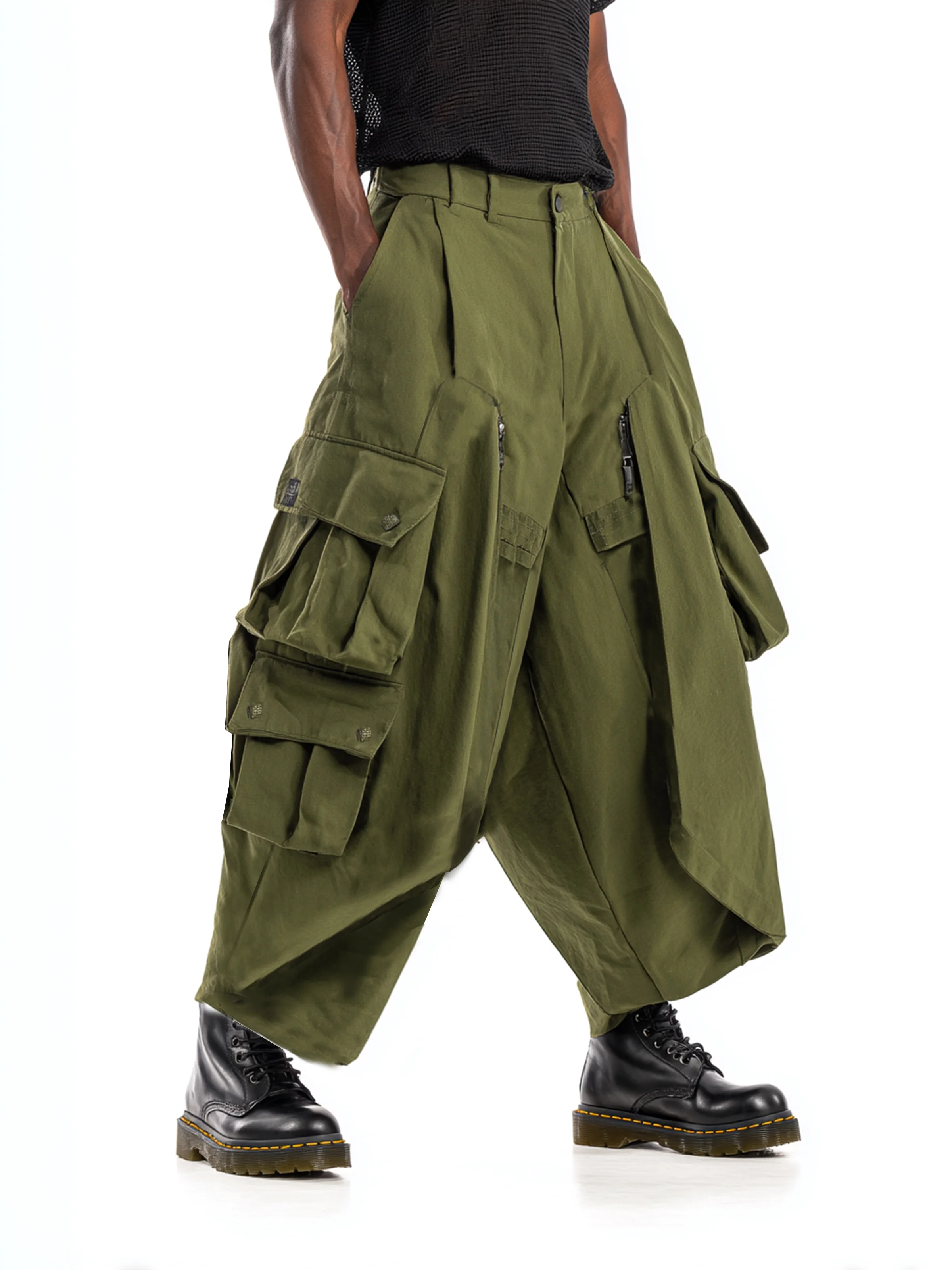 Men's Streetwear Oversized Fit Trendy Ripstop Hiking Work Pants