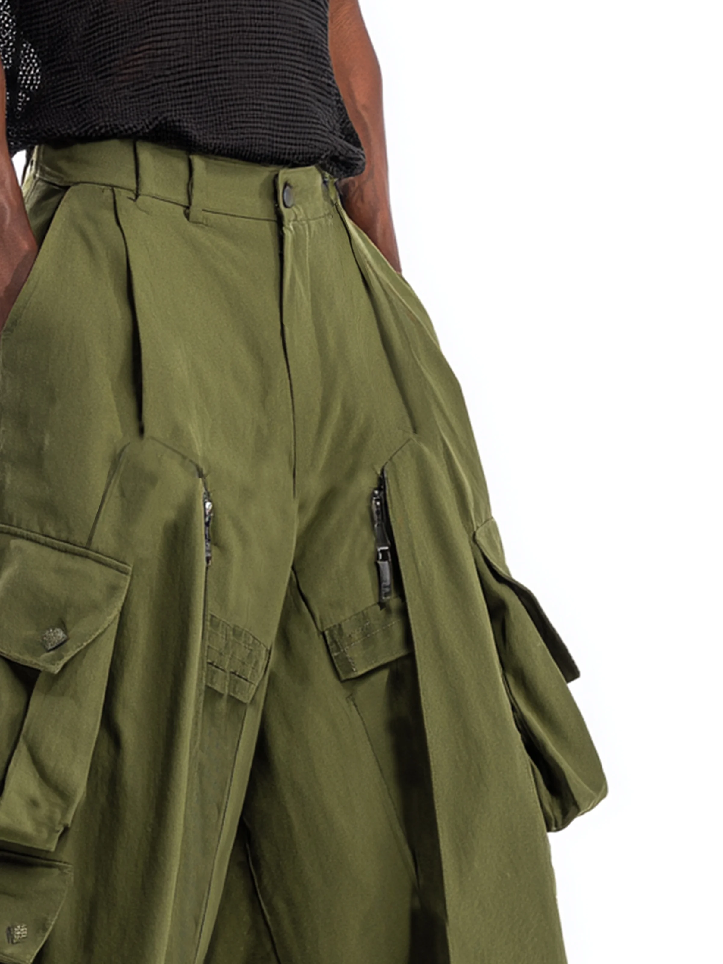 Men's Streetwear Oversized Fit Trendy Ripstop Hiking Work Pants