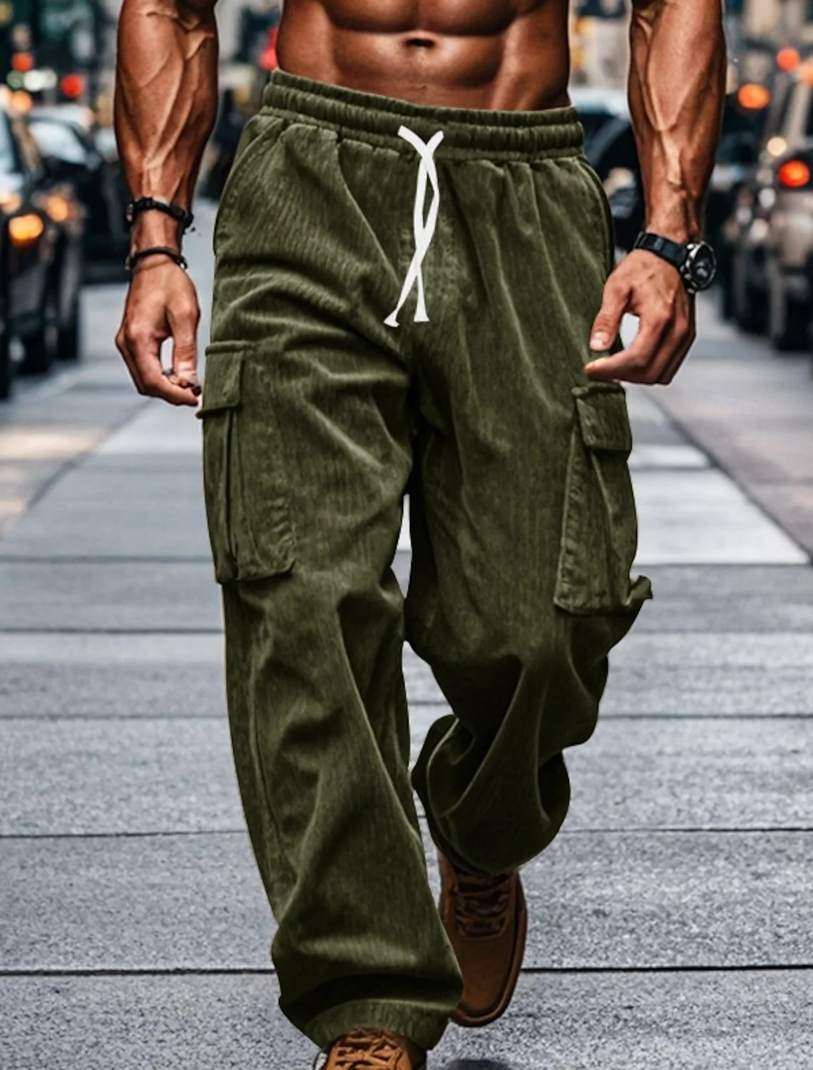 Loose Plain Casual Cargo Pants