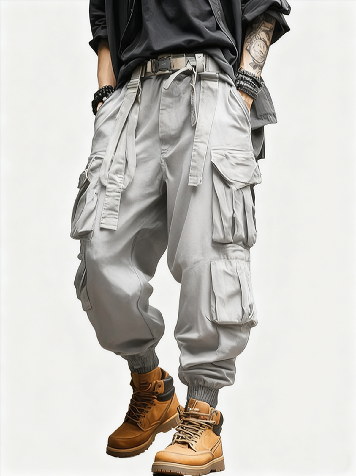 Windproof And Waterproof Work Pants For Street Use Wear-Resistant Hiking Pants Flap Pocket Casual Pants