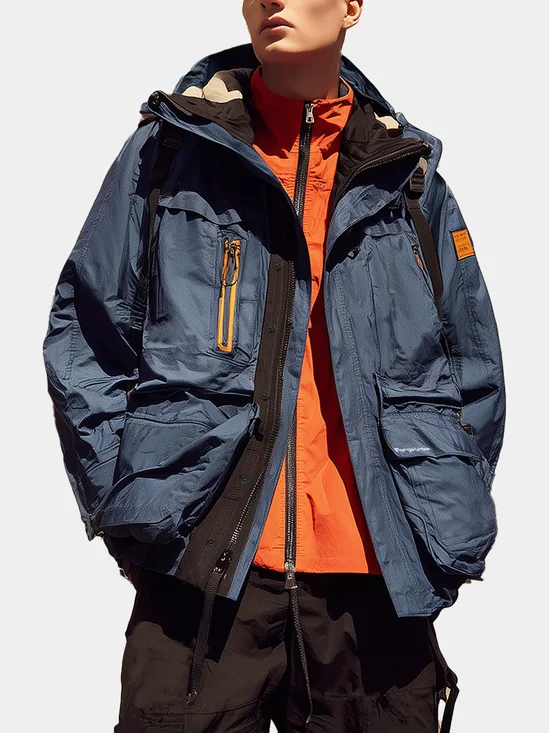 Trendy Fashion Blue Windproof Work Jacket