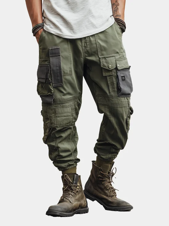 Retro Cargo Pants Casual Outdoor Relaxed Fit Work Pants with Multi Pockets