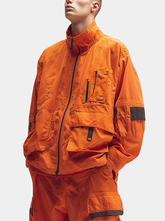 Ripstop High Street Trend Stand Collar Future Jogging Work Jacket