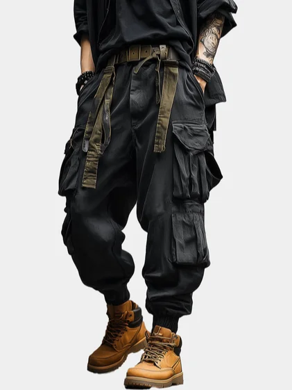 Windproof And Waterproof Work Pants For Street Use Wear-Resistant Hiking Pants Flap Pocket Casual Pants