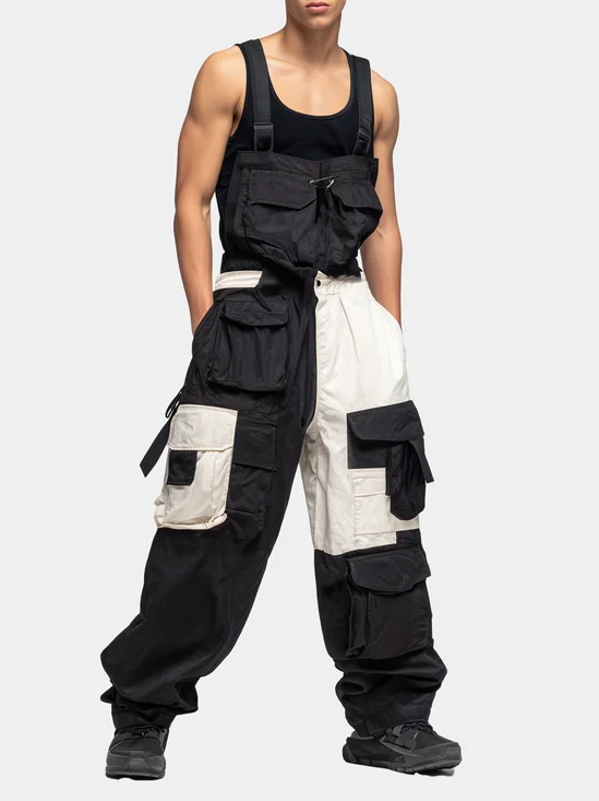 Bib Overalls Loose Fit Baggy Casual Workwear Fashion Lightweight Sloppy Coveralls with Cargo Pockets