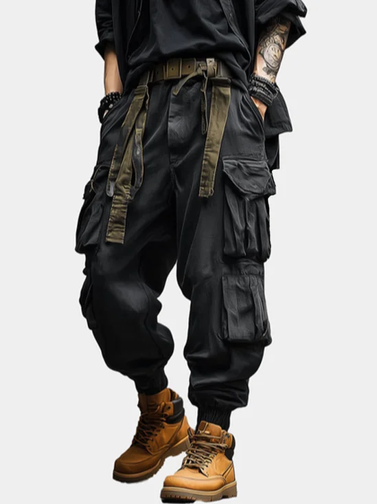 Windproof And Waterproof Work Pants For Street Use Wear-Resistant Hiking Pants Flap Pocket Casual Pants