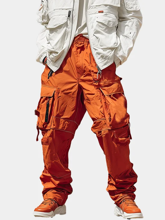 Casual Cargo Pants Workout Joggers Hiking Drawstring Tactical Pants with Multi Pockets