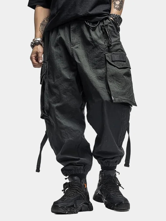 Work Pants Street Style Casual Retro Three-Dimensional Pockets Polyester Cotton Splash-Proof Windproof
