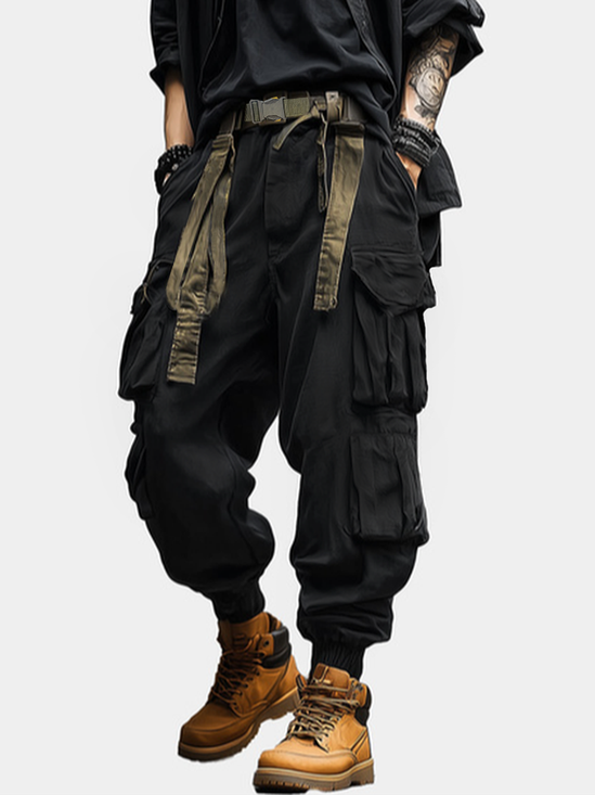 Windproof And Waterproof Work Pants For Street Use Wear-Resistant Hiking Pants Flap Pocket Casual Pants