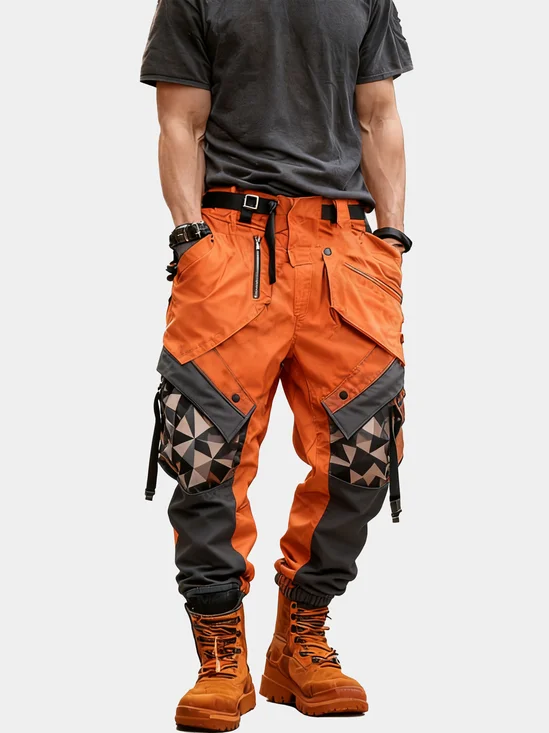 Men's Water Resistant Cargo Pants Ripstop Multi-Pocket Street Tactical Pants Work Hiking Pants