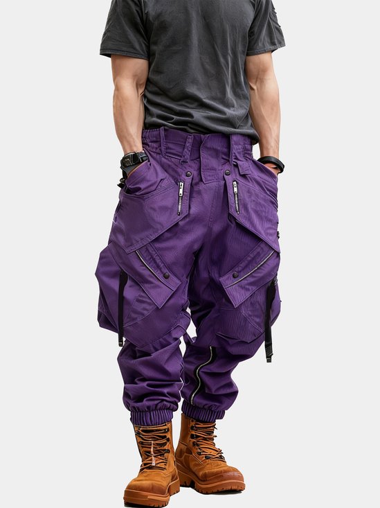 Men's Water Resistant Cargo Pants Ripstop Multi-Pocket Street Tactical Pants Work Hiking Pants