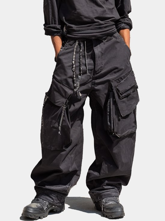 Distressed Multi-Pocket Water Resistant Ripstop Anti-static Cargo Pants Work Hiking Pants