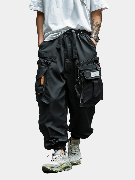 Tactical Pants Water Resistant Ripstop Elastic Waist Cargo Pants Work Hiking Pants