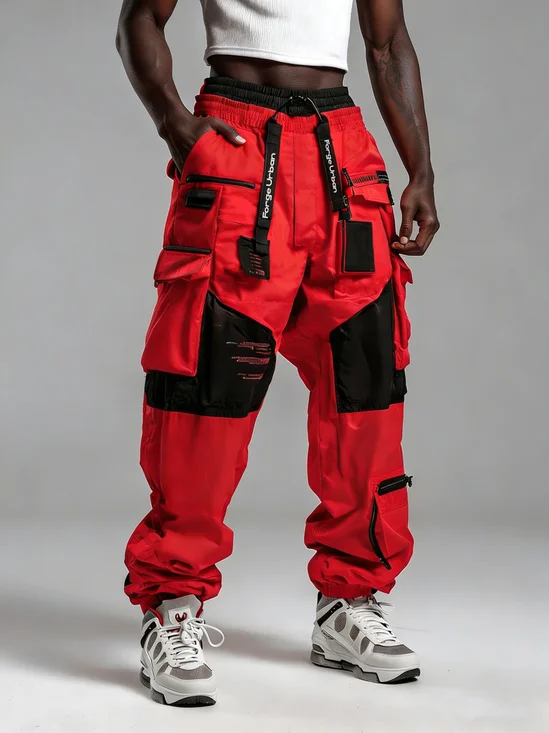 Street Style Tactical Pants Water Resistant Ripstop Cyperpunk Cargo Pants Work Hiking Pants