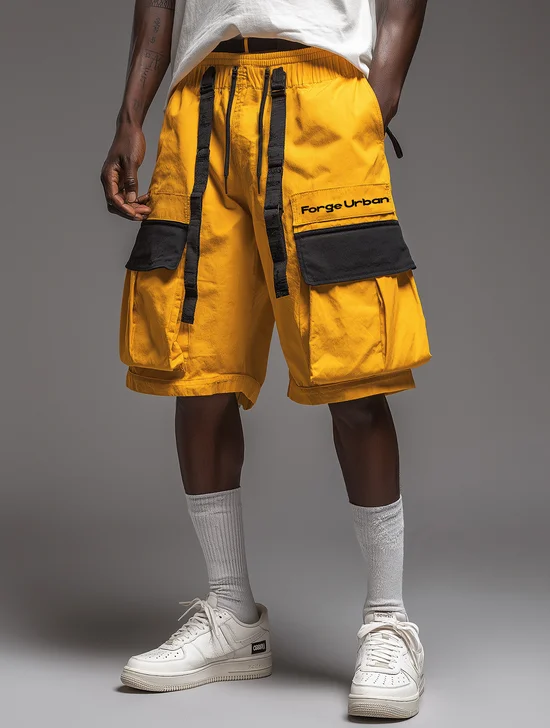 Street Style Water Resistant and Wrinkle Resistant Cyberpunk Workwear Shorts