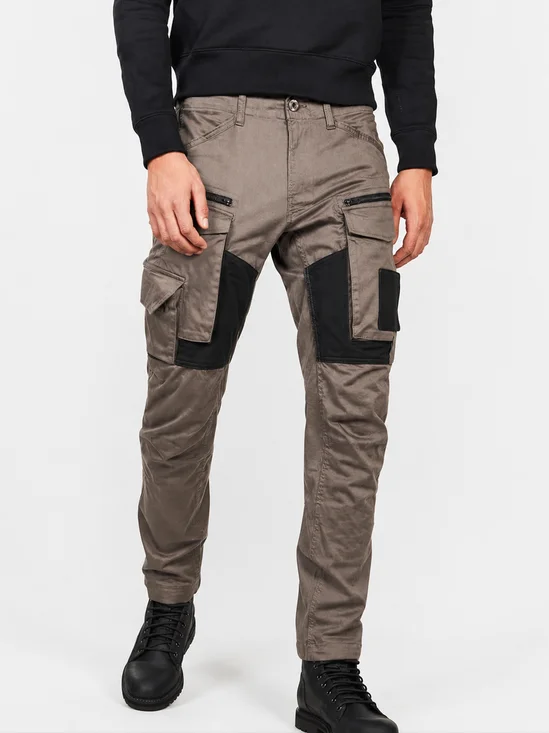 ForgeShield™ Triple Proof Waterproof Stain-resistant Oil-resistant Workwear Brown Black Patchwork 10 Pockets Outdoor Cargo Pants