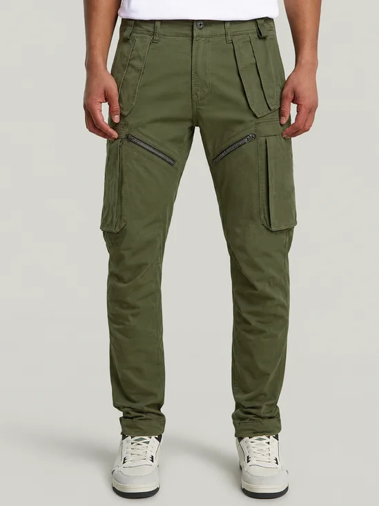 ForgeShield™ Triple Proof Waterproof Stain-resistant Oil-resistant Workwear Army Green Patchwork 6 Pockets With Zipper Outdoor 3D Skinny Utility Cargo Pants