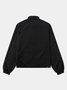 Urban Loose Mock Neck Plain Jacket Fashionable And Light Work Clothes