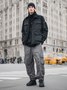 Water Resistant  Street Stand Collar Zipper Multi-Pocket Work Jacket