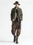 Grunge Vintage Suede Pockets Cargo Jogging Pants