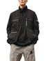Retro Trend Fashion Texture Ripstop Stand Collar Work Jacket