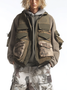 Functional Street Fashion Fabric Splicing Lapel Workwear Vest