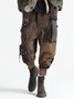 Grunge Vintage Suede Pockets Cargo Jogging Pants
