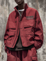 Street Style Designer Flap Pockets Zip-Up Work Jacket