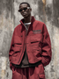 Street Style Designer Flap Pockets Zip-Up Work Jacket