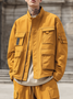 Street Style Lined Water Resistant Flap Pockets Work Jacket