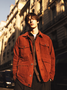 Retro Corduroy Work Shacket Flap Pockets Overshirt