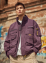 Street Style Flap Pockets Zip-Up Work Jacket