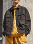 Street Style Washed Denim Cotton Zip-Up Work Jacket