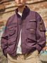 Street Style Flap Pockets Zip-Up Work Jacket
