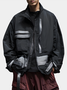 Mock Neck Loose Cool Multicolor Block Jacket