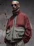 Street Mock Neck Multicolor Block Jacket