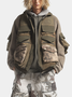 Functional Street Fashion Fabric Splicing Lapel Workwear Vest
