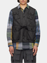 Street Fashion Style Lace-Up Workwear Fitted Vest with Multiple Pockets