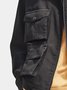 Street Style Washed Denim Pockets Zip-Up Work Jacket