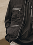 Retro Trend Fashion Texture Ripstop Stand Collar Work Jacket