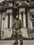 Street Style Washed Cotton 3D Pockets Zip-Up Work Jacket